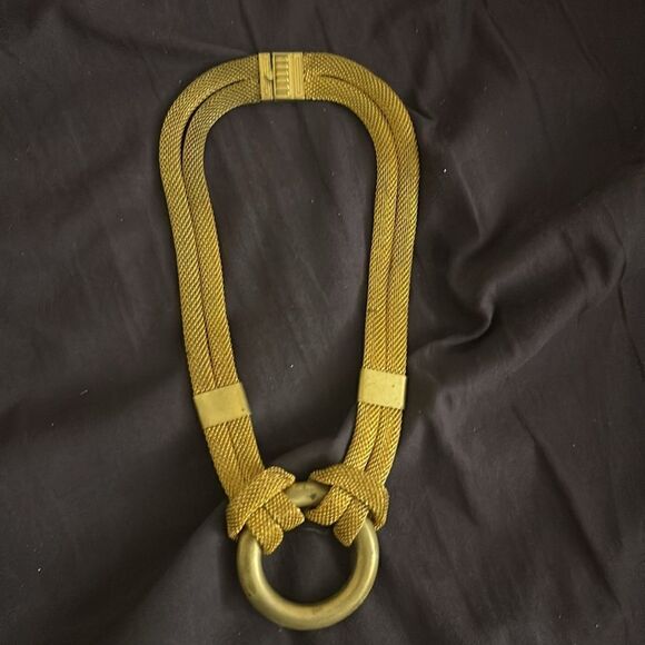 Vintage Modernist Brass Necklace, 1940's - Picture 3 of 5